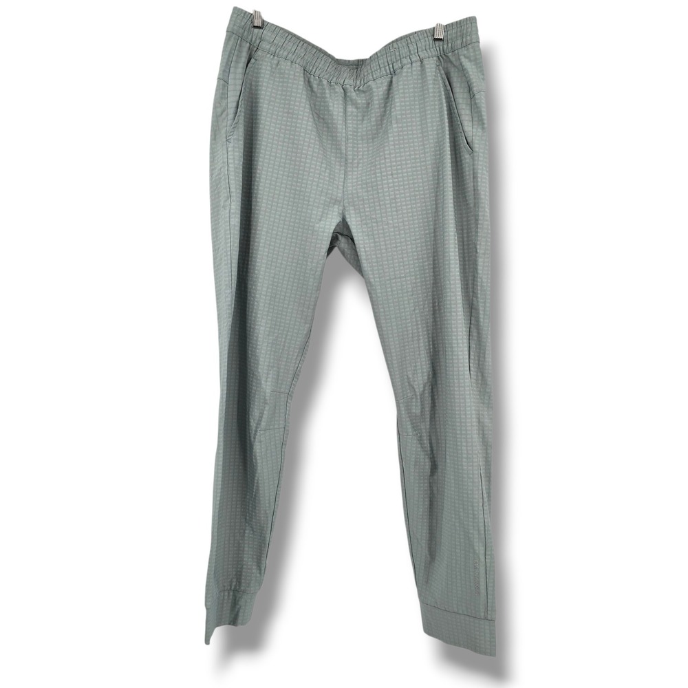 New Maelreg Performance Pants Light Green Grid‎ Pattern Elastic Waist Mens 2XL